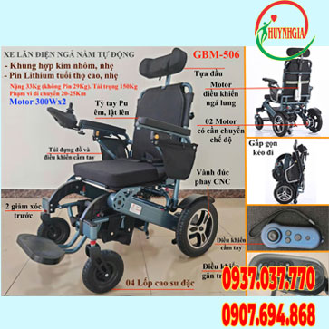 Xe lan dien khung nhom gap gon co dieu khien tu xa GBM 506 chi tiet