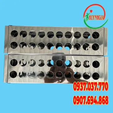 Giá để ống nghiệm inox 20 x 20 ống