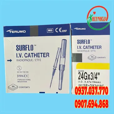 Kim luồn tĩnh mạch ngoại biên Surflo 24G x 3/4