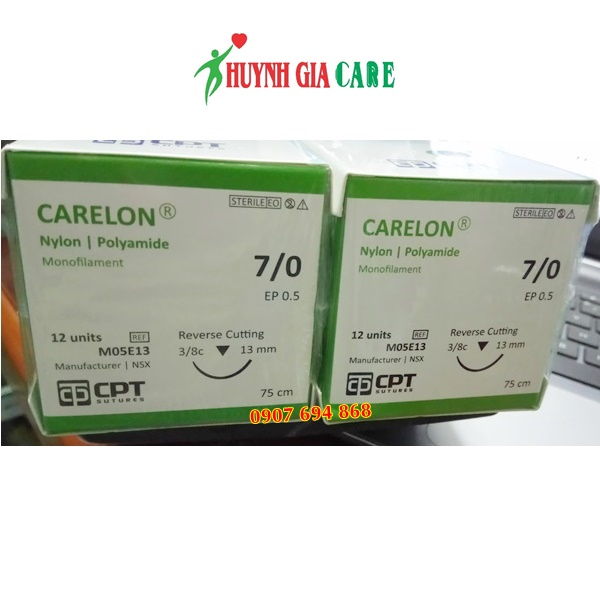Chỉ không tan tổng hợp Carelon (nylon) 7/0 M05E15