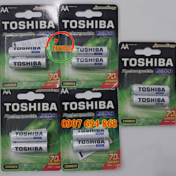 Pin sạc hiệu Toshiba, size AA, 2600mAh 6GAE