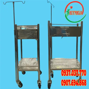 Xe đẩy inox để máy điện tim 30*40*80cm