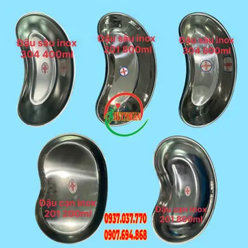 Khay inox hình đậu cạn - sâu