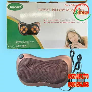 Gối massahe hồng ngoại 8 bi Unicare W2021